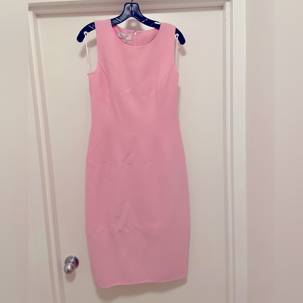 Michael Kors Collection. Stretch Bouclé Dress. Rose. Size: 8. Spring 2022.